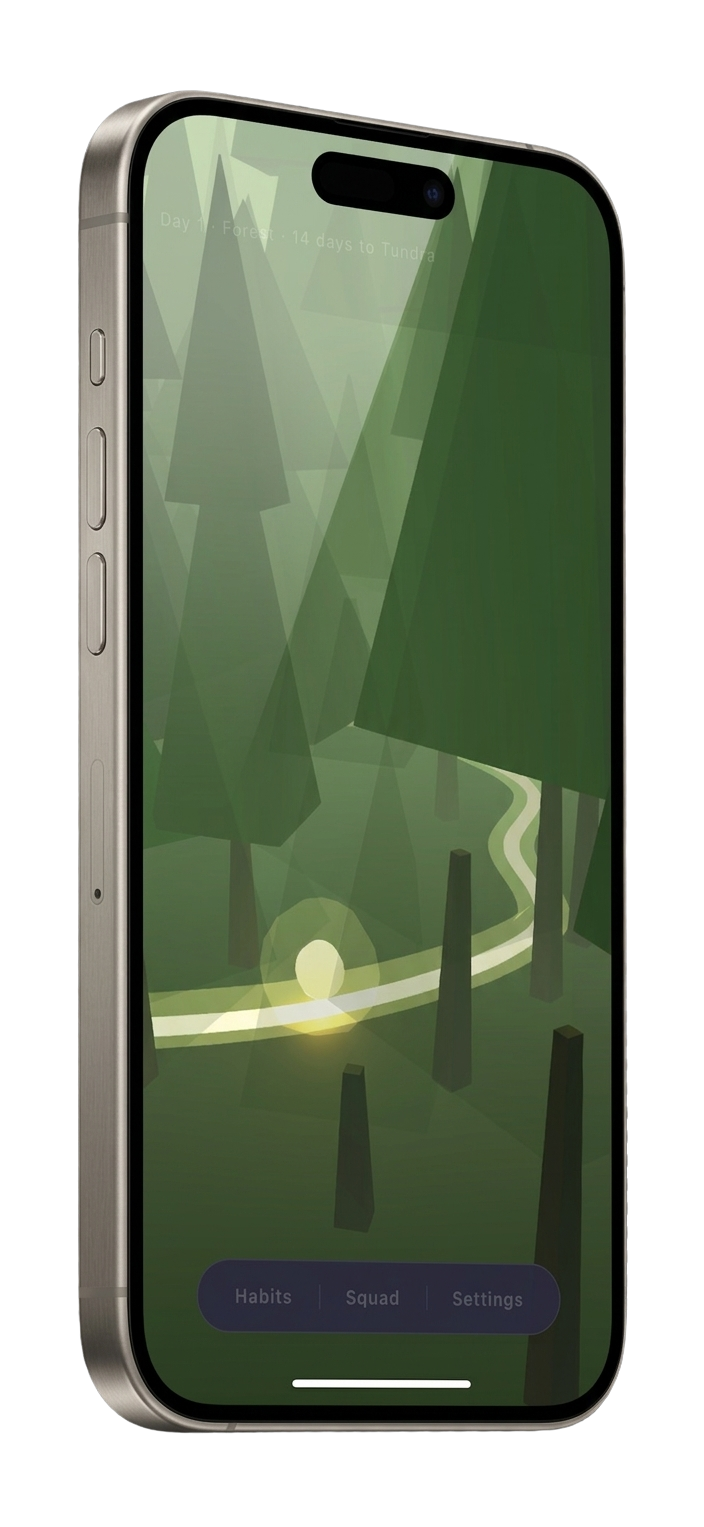 Expedition app — daytime forest trail